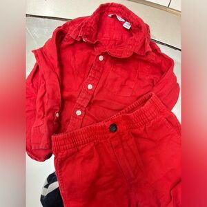 Janie & Jack linen short set boy